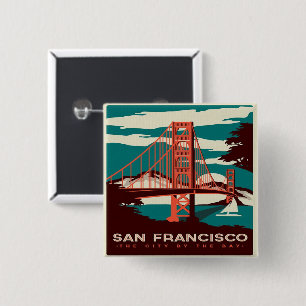 Macaron Carré 5 Cm Pont d'or de style Vintage San Francisco