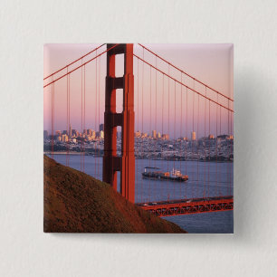 Macaron Carré 5 Cm Pont du Golden Gate ; San Francisco ; Californie ;