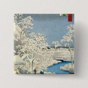 Macaron Carré 5 Cm Pont en tambour et colline de coucher de soleil