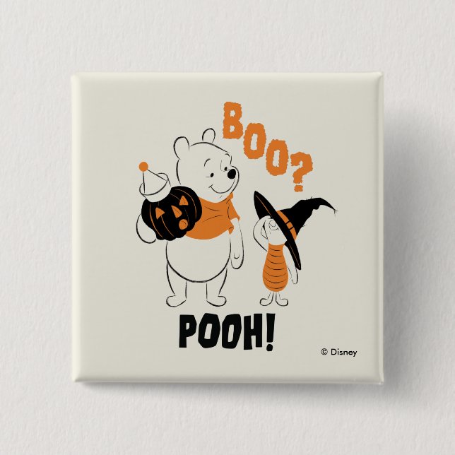 Macaron Carré 5 Cm Pooh et Piglet | Boo Pooh (Devant)
