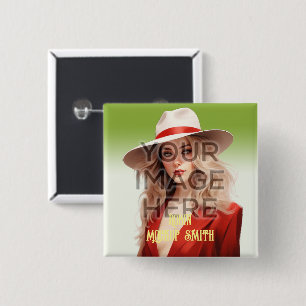 Macaron Carré 5 Cm Pop Culture Signable Photo Personnalisée Custom Sq