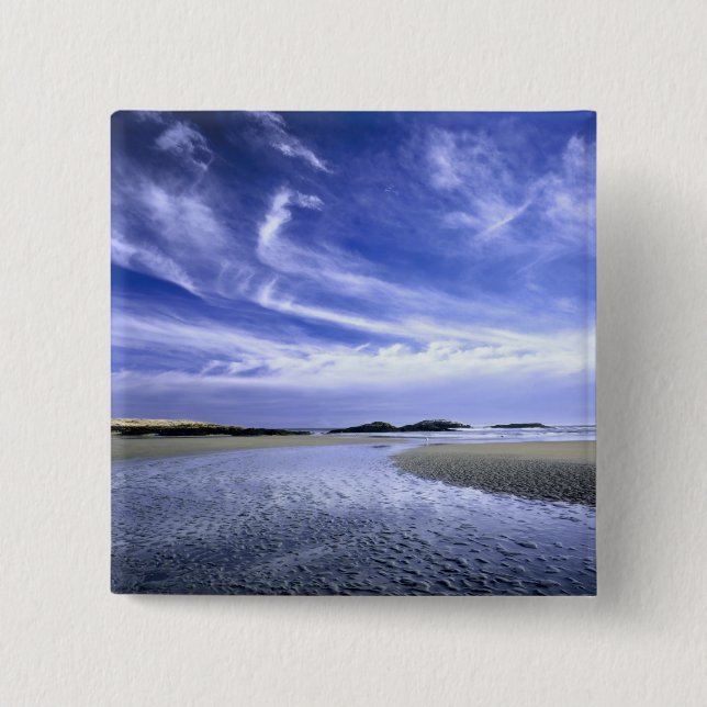 Macaron Carré 5 Cm POPHAM BEACH STATE PARK, MAINE.États-Unis Cirrus (Devant)