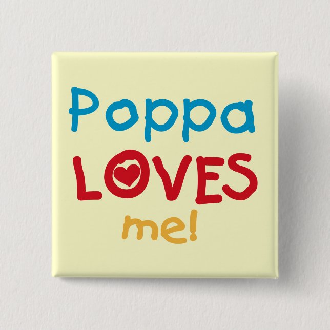 Macaron Carré 5 Cm Poppa m'aime T-shirts et cadeaux (Devant)