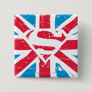 Macaron Carré 5 Cm Porté S-Shield sur le drapeau