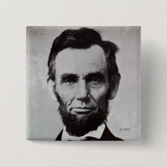Macaron Carré 5 Cm Portrait d'Abe Lincoln 2 (Devant)