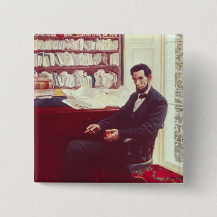 Macaron Carré 5 Cm Portrait d'Abraham Lincoln