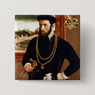 Macaron Carré 5 Cm Portrait d'Anton Rummel von Liechtenan