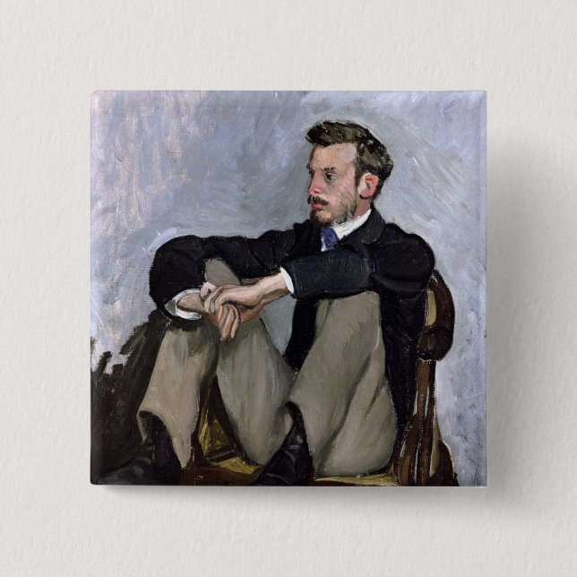 Macaron Carré 5 Cm Portrait d'Auguste Renoir, 1867 (Devant)