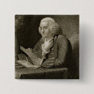 Macaron Carré 5 Cm Portrait de Benjamin Franklin, gravé par Thomas