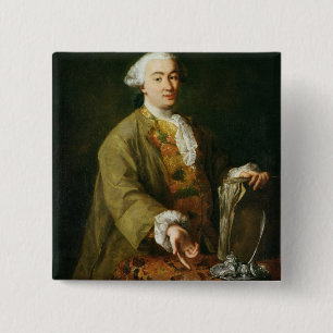 Macaron Carré 5 Cm Portrait de Carlo Goldoni