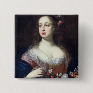 Macaron Carré 5 Cm Portrait de della Rovere de Vittoria habillé comm
