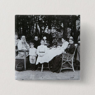 Macaron Carré 5 Cm Portrait de famille auteur du Lion N. Tolstoy