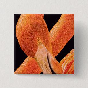 Macaron Carré 5 Cm Portrait de Flamant rose