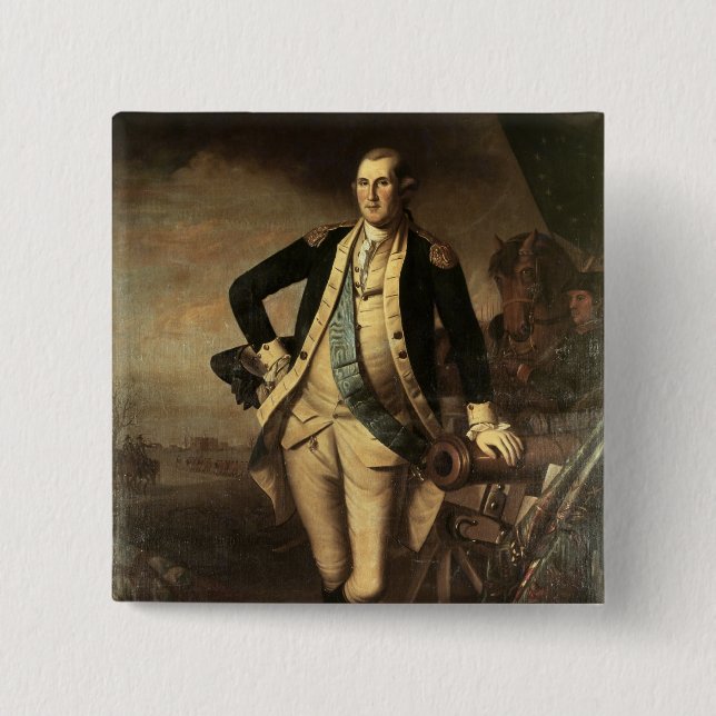 Macaron Carré 5 Cm Portrait de George Washington, 1779 (Devant)