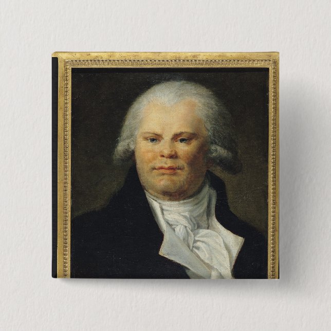 Macaron Carré 5 Cm Portrait de Georges Danton (Devant)