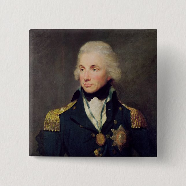 Macaron Carré 5 Cm Portrait de Horatio Nelson, vicomte Nelson (Devant)
