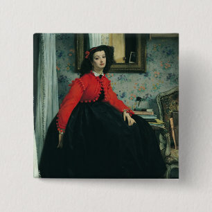 Macaron Carré 5 Cm Portrait de James Tissot   de Mlle. L.L. 1864