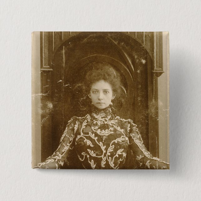 Macaron Carré 5 Cm Portrait de l'actrice Vera Komissarzhevskaya (Devant)