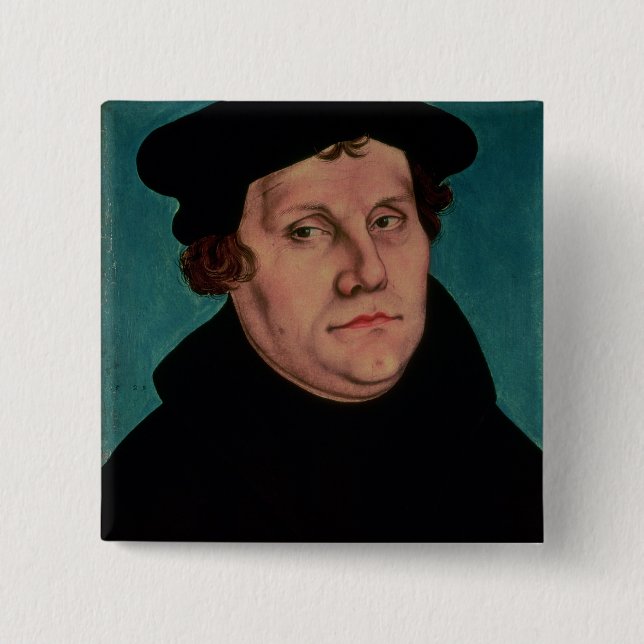 Macaron Carré 5 Cm Portrait de Martin Luther, 1529 (Devant)