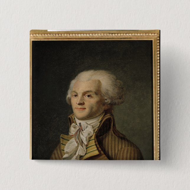 Macaron Carré 5 Cm Portrait de Maximilien de Robespierre (Devant)