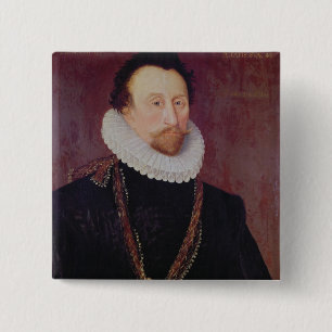 Macaron Carré 5 Cm Portrait de monsieur John Hawkins 1581