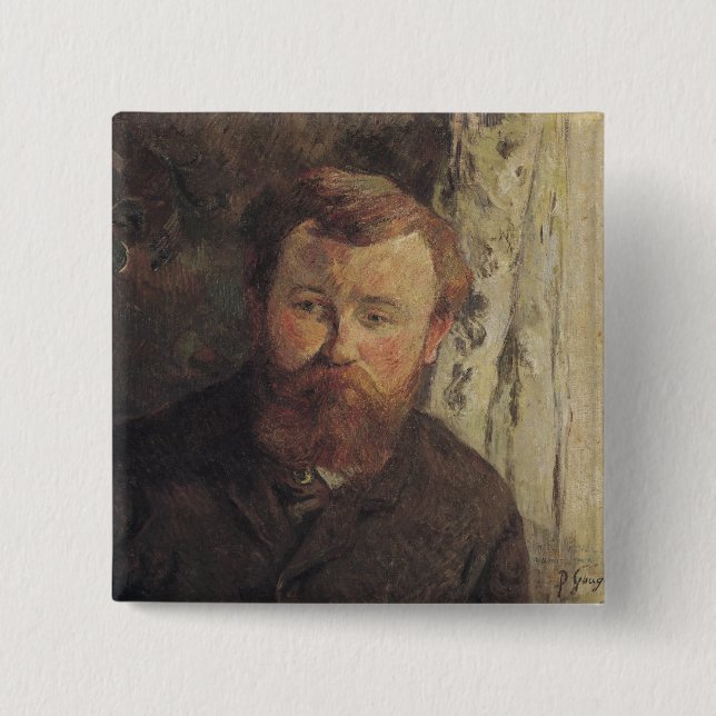 Macaron Carré 5 Cm Portrait de Paul Gauguin | d'Achille Granchi (Devant)