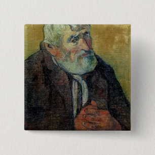 Macaron Carré 5 Cm Portrait de Paul Gauguin   d'un vieil homme avec