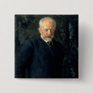 Macaron Carré 5 Cm Portrait de Piotr Ilyich Tchaikovsky