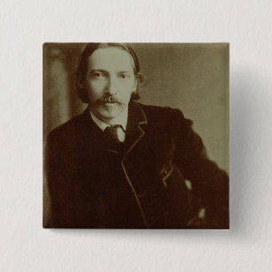 Macaron Carré 5 Cm Portrait de Robert Louis Balfour Stevenson (1850-9