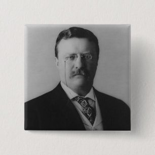 Macaron Carré 5 Cm Portrait de Theodore Roosevelt