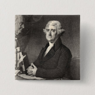 Macaron Carré 5 Cm Portrait de Thomas Jefferson