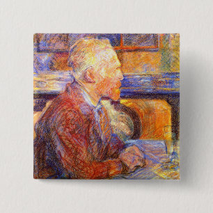 Macaron Carré 5 Cm Portrait de Toulouse-Lautrec de Van Gogh