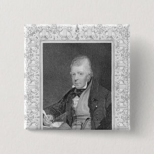 Macaron Carré 5 Cm Portrait de Walter Scott