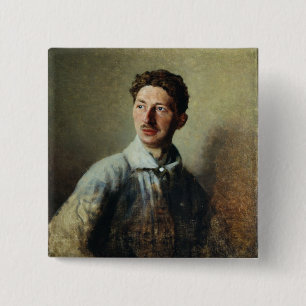 Macaron Carré 5 Cm Portrait du poète Sergey Gorodetsky 1909
