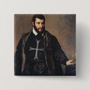 Macaron Carré 5 Cm Portrait d'un chevalier de l'ordre de Malte