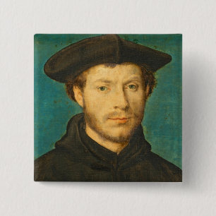 Macaron Carré 5 Cm Portrait d'un homme, C. 1536 - 40 (huile sur la