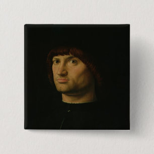 Macaron Carré 5 Cm Portrait d'un homme, ou le Condottiere, 1475