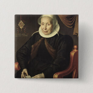 Macaron Carré 5 Cm Portrait d'une femme âgée, 1603