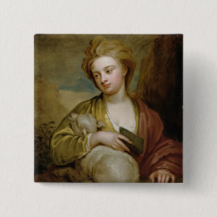 Macaron Carré 5 Cm Portrait d'une femme comme St Agnès,