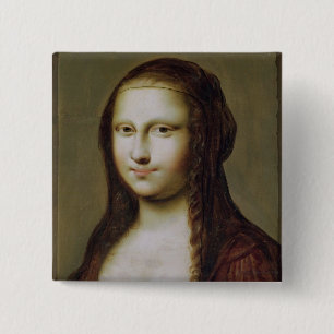 Macaron Carré 5 Cm Portrait d'une femme inspirée par la Mona Lisa