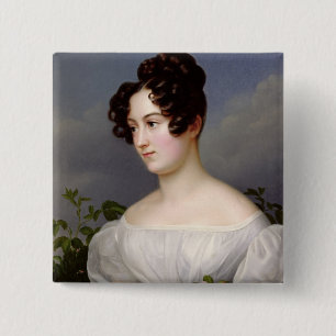 Macaron Carré 5 Cm Portrait d'une jeune femme, 1827 (huile sur la