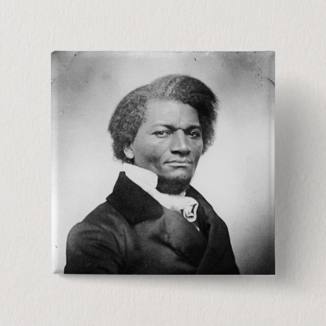 Macaron Carré 5 Cm Portrait Frederick Douglass ~ 1847 (Devant)