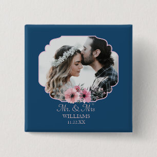 Macaron Carré 5 Cm Portrait Marié Portrait Anniversaire du mariage