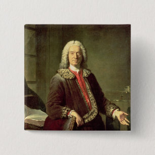 Macaron Carré 5 Cm Portrait Prosper Jolyot de Crebillon, 1746