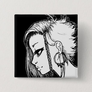 Macaron Carré 5 Cm Portraits d'encre (Panya)