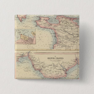 Macaron Carré 5 Cm Ports et ports de la côte sud de l'Angleterre 2