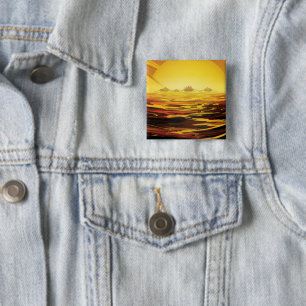 Macaron Carré 5 Cm Poster de l'espace rétro - La plus grande lune de 