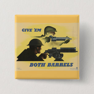 Macaron Carré 5 Cm Poster patriotique 2ème guerre mondiale