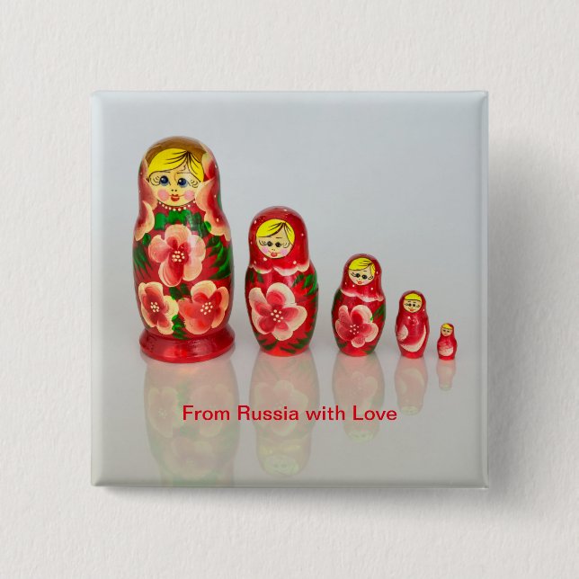Macaron Carré 5 Cm Poupées russes de Matryoshka (Devant)