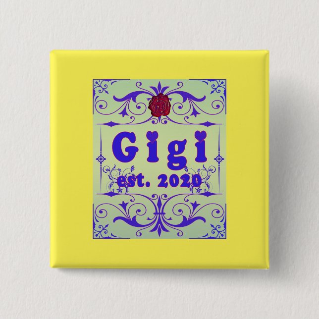 Macaron Carré 5 Cm Pour Cette Spéciale "GiGi 2020" (Devant)